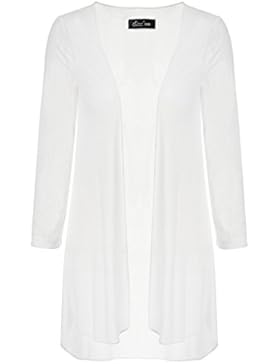 Ferand leichter Oversize Damen 3/4 Long Cardigan Strickjacke mit offener Vorderseite für Frühling und Sommer,...