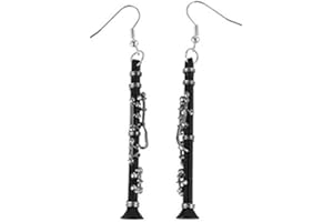 Miniblings Klarinetten Instrument mit Schatulle Box Ohrringe - Handmade Modeschmuck I Orchester Klarinettistin Band Jazz - Ohrhänger Ohrschmuck versilbert