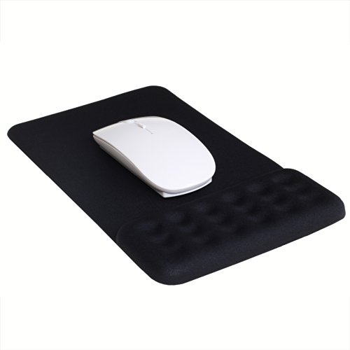 HIMRY Handgelenkauflage Mouse pad mit Gel Handgelenkunterlage Mouse pad mit Gel, Gel Mauspad, Textil, Schwarz, KXC5101 black