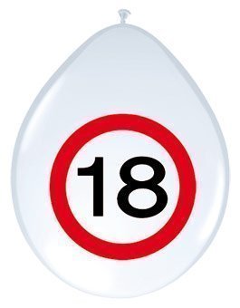8 Stück Luftballons Verkehrsschild 18