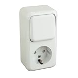 accesorio ElectroDH 36470BIB DH BASE SCHUKO + INTERRUPTOR DE SUPERFICIE.