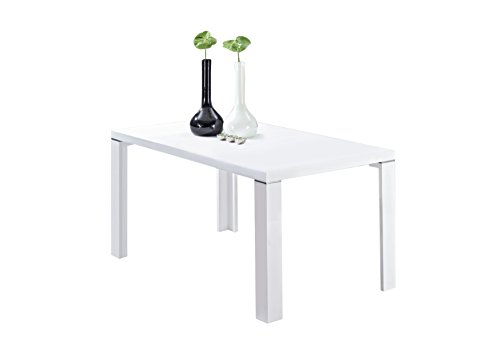 Cavadore Tisch Fernando / Kchentisch in Hochglanz Wei lackiertem Holz / 120 x 80 x 75 cm (L x B x H) Cavadore Tisch Fernando / Kchentisch in Hochglanz Wei lackiertem Holz / 120 x 80 x 75 cm (L x B x H)