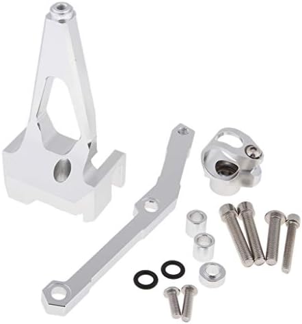 perfk Motorcycle Steering Damper Stabilizer Bracket Mount Kit for Yamaha MT09 FZ09 - Silver