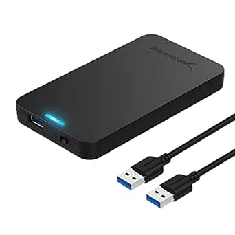 Sabrent Festplatten - Zubehör Gehäuse Werkzeugloses 2.5-Zoll SATA auf USB 3.0 externes Festplattengehäuse [Optimiert für SSD, Unterstützt UASP SATA III] Schwarz (EC-UASP)