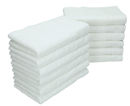 Betz 12 Stück Gästetücher Gästehandtücher 100% Baumwolle Größe 30x50 cm Handtücher Set Palermo Farbe Weiß