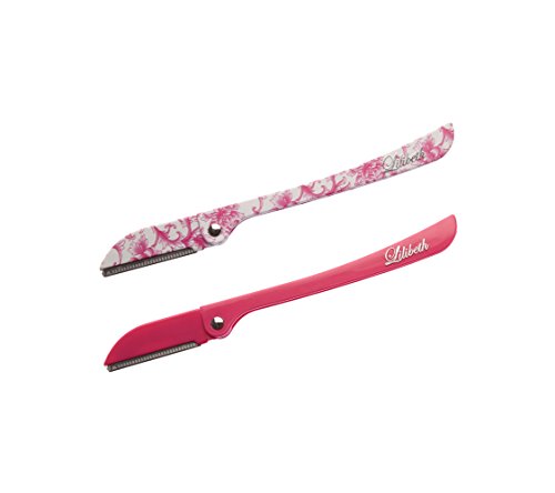 Brow Shaper Hair Removal Dermaplaning Tool Set of 2 Pink Chinese Porcelain Print Colletion Pain Free, Safe and Portable. Great for Eyebrows, Peach Fuzz and all Types of Facial Hair