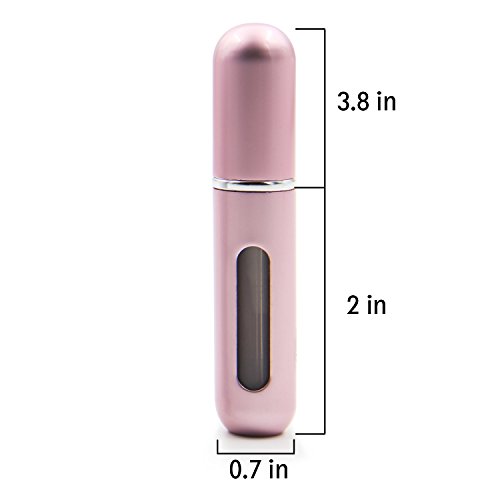 Aodoor AD16080405 leer Aluminium Parfümzerstäuber, Schwarz/Silber/Gold/Rosa, 4er-Pack (4 x 5ml Kapazität) - 2