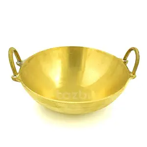TAZBI Traditional Bronze Kadai/Cheenachatti for Cooking (Diameter 8 in)