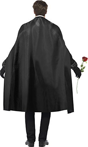 Smiffys, Herren Dark Opera Kostüm, Umhang, Mock Hemd, Maske, Handschuhe und Kunstrose, Größe: L, 24574 - 2
