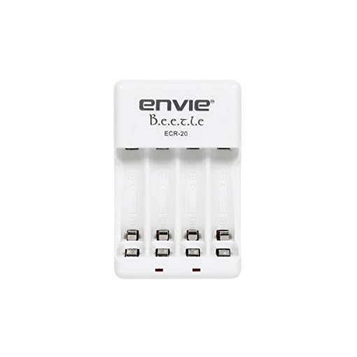 ENVIE® (ECR-20) Beetle Wall Charger for AA & AAA (Ni-MH/Ni-CD) Rechargeable Batteries with LED Indicators, Charge 2 or 4 Batteries at a Time
