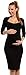 Happy Mama Women's Maternity 3/4 Sleeve Stretch Bodycon Midi Dress 342p (Black, 14)