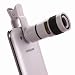 Produktbild I-Sonite (weiß 8X Zoom Universal Optische Lupe Teleskop Telefon-Kamera-Objektiv-Kit, Manueller Fokus auch für Fit for DT Research DT395