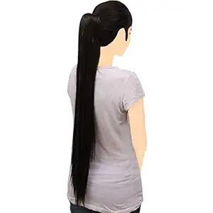 Alizz straight black Hair pony wig natural long hair wig stylish wig artificial claw hair wig for girls hair extensions bun juda pony tail choti extension half head weight cosplay natural hair wig