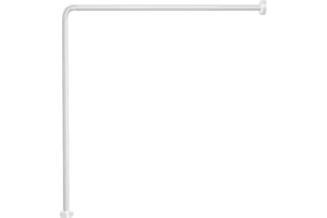 Gedy Telaio Tenda Doccia angolare Bianco, Misure: 80X80 CM, Lunghezze Tubi Sono rifilabili, Adatto a Tende Larghe dai 180cm ai 240cm, Asta Doccia in Acciaio, Design R&S, 2 Anni di Garanzia
