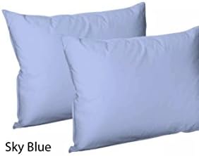 PAIR of standard size HOUSE WIFE pillow case 200TC (sky blue)