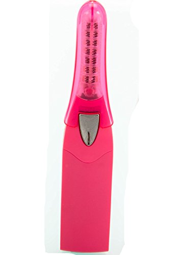 Belle Rose Red Mini Portable Heated Eyelash Curler with LED Light (Batteries not included) - Surprise Gift Idea