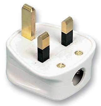 PRO ELEC - 13A UK Mains Plug, 13A Fuse, White (Box of 20)