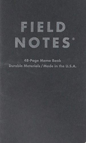 Field Notes Lot de 3 cahiers portables - Pitch Black ligné