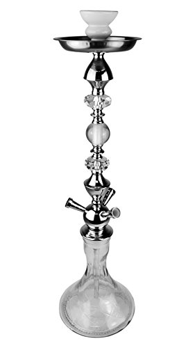 BAYLI – XXL Shisha Set, Hookah, Orientalische Wasserpfeife mit 3 Schläuchen, inklusive Zange, Tonkopf Shisha Höhe ca. 70cm Nargile Hookah mit Tonkopf und Zange + Kaminaufsatz + Mundstück F4063 - 2