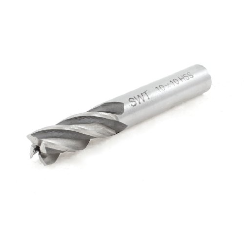 HSS Fräser Werkzeug Gerade Schaftfräser 10 mm x 10 mm x 22 mm x 72 mm 4 Flöten