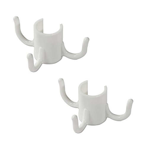 uctop Store 2 Sets 4-prongs Kunststoff Sonnenschirm Haken zum Aufhängen Aufhängern für Handtücher Kamera Sonnenbrille Staubbeutel (blau) weiß