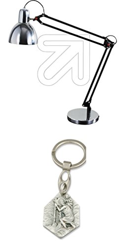 Preisvergleich Produktbild Tischleuchte chrom / schwarz 3015-30-138 mit Anhänger Hlg. Christophorus