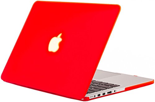 Matt Notebookhülle / schützen Koffer für MacBook Pro 13 Zoll mit Retina-Display (Modell A1502 / A1425 ohne DVD-Player) - Rot (Mit einem kostenlosen europäischen Version transparenten Tastaturschutz Haut)