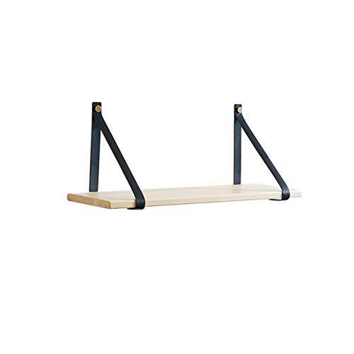 LNFA Tablette Murale Tablettes flottantes Tablette Suspendue, Étagères de Rangement flottantes en Bois avec bandoulière en Cuir Swing Organizer