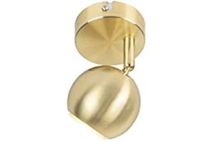 QAZQA - Modern Runder Spot im Retro-Stil Messing 1-flammig - Gissi I Wohnzimmer I Schlafzimmer - Stahl Rund - LED geeignet GU10