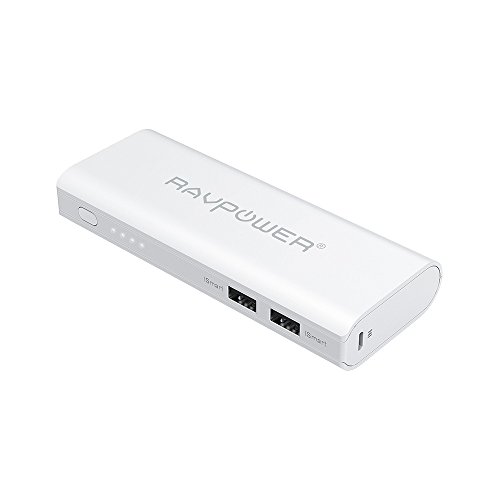 RAVPower RP-PB07 - Bater&iacute;a externa con tecnolog&iacute;a iSmart (10400mAh, 3.5A, Dual USB) para iPhone, iPad, smartphones y tablets, color blanco