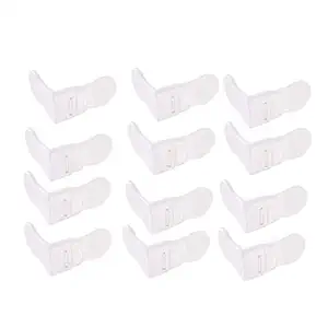 Babysafehouse 12 Piece Safety Lock for Cabinet, Drawer, Fridge, Toilet, Sliding Gate, Drawers and Appliances with Strong Tape for Kids Protection (White)