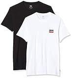 Levi's 2pk Crewneck Graphic T-Shirt, Multicolore (2 Pack SW White/Mineral Black 0000), Medium Homme