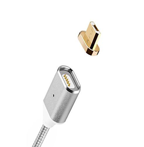 Magnetische Micro USB Kabel Nylon, BeneStellar (2 Pack 2m) High Speed USB 2.0 A Male auf Micro B Magnetische Synchronisations und Ladekabel für Android, Samsung, Huawei, HTC, Sony, Nexus, Xiaomi und mehr(Silber 6ft) - 5