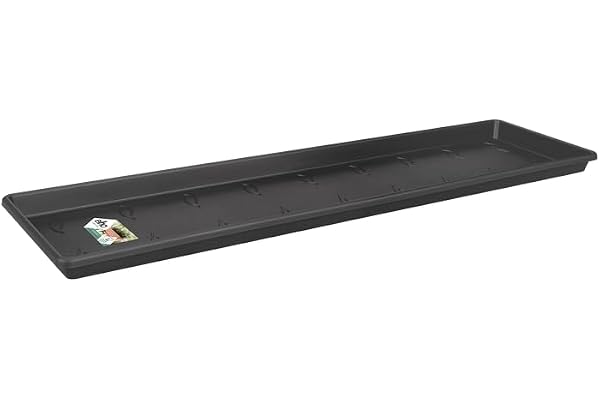 Elho Green Basics Balconnière Soucoupe 80 - Soucoupe pour Balcon & Extérieur - Ø 77.5 x H 2.5 cm - Noir/Living Noir