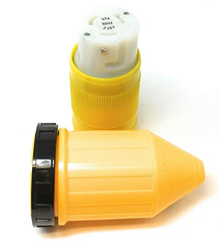 Marinco Prise 32 A + Capuchon en Caoutchouc Jaune