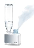 Beurer LB-12 - Mini humidificador ultrasónico, para oficina o llevar de viaje, color plata y blanco