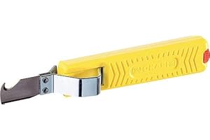 Jokari Nóż do kabli 28H Standard (ostrze hakowe, do ściągania izolacji z kabli okrągłych 8-28 mm, regulowana głębokość cięcia, trwałe) 460277