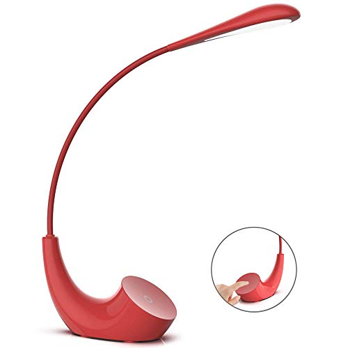 LED Lampe de Chevet Lampe de Bureau Lampe de Lecture Sans Fil Contrôle Tactile USB Rechargeable 3 Niveaux de Luminosité Réglable économie d'énergie avec Charger Câble?14 LED lampes - Hmjunboys (Rouge)