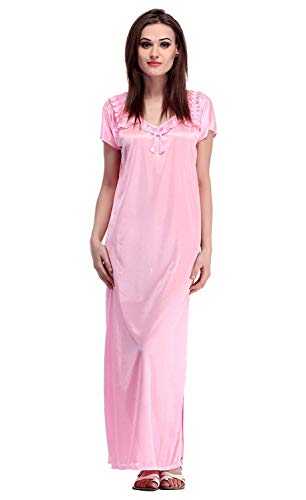 Preisvergleich Produktbild Miss Pixy Damen Solide Baby Pink Nighty Satin Nachtkleid