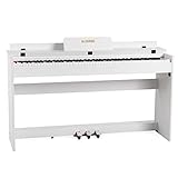 LAGRIMA Piano numérique X-3 88 touches, piano électrique à action marteau, piano électronique pour débutant/adulte avec adaptateur 3 pédales et minimalisme USB/MIDI blanc