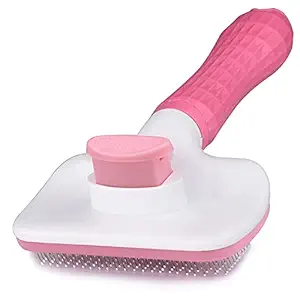 Self Cleaning Slicker Brush for Dogs and Cats,Pet Grooming Tool,Removes Undercoat,Shedding Mats and Tangled Hair ,Dander,Dirt, Massages particle,Improves Circulation