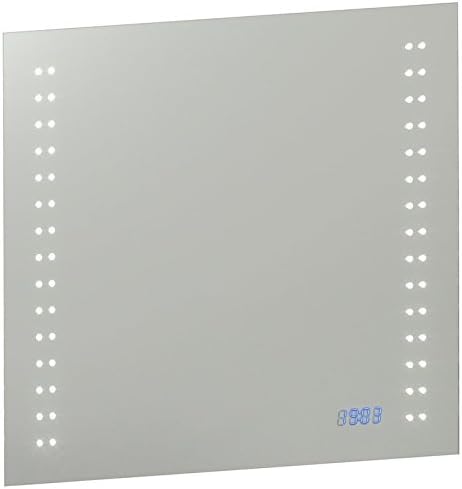 Saxby Beta 2W LED Bathroom IR Motion Sensor Light with Shaver Socket Mirror &amp; Built In LED Clock