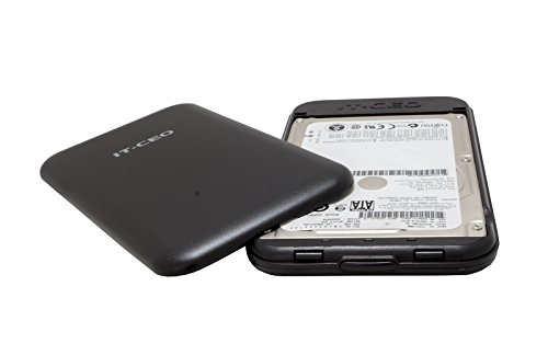 Allcam Gehäuse für SATA-Festplatte (6,4 cm / 2,5 Zoll, USB 2.0, kompatibel mit SATA-II, werkzeuglose Montage) schwarz schwarz USB 2.0 - 4