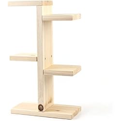 Jycra Mini étagères en bois pour pots de fleurs, étagères pour exposer vos pots de fleurs, en intérieur comme à l'extérieur, Bois dense, bois naturel, 35x20x10cm