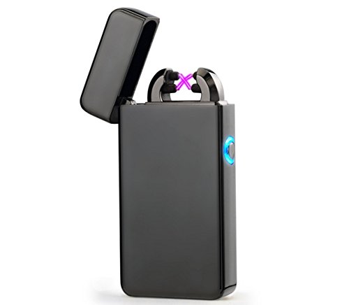 Preisvergleich Produktbild Aokvic USB Elektronisches Feuerzeug Aufladbar Lichtbogen (Schwarz)