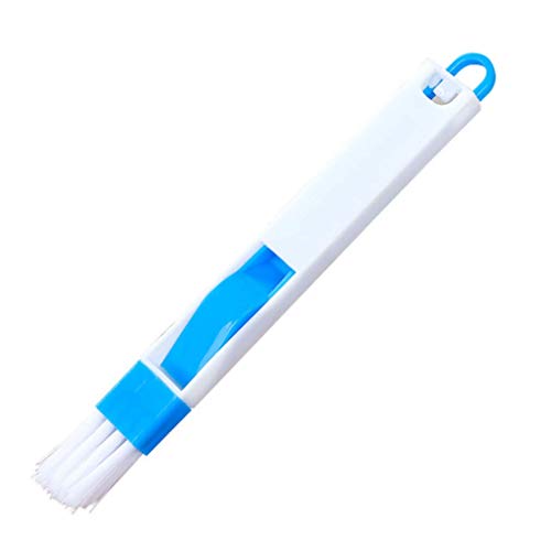 Blu-ray-Residenz Cepillo de Limpieza de la Pista de la Puerta corredera de la Ventana In1 2 Pequeño recogedor de Polvo del hogar y Cepillo para Limpiar fácilmente los respiraderos Teclados Azul