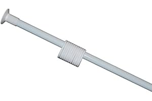 Ekershop DUSCHVORHANG Stange TELESKOPSTANGE DUSCHSTANGE 150-270 cm Weiss inkl. Ringe LANG NEU