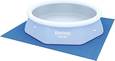Bestway 58000 Tapis pour Piscine ronde, Bleu, 300 x 300 x 1 cm