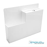 METACRILATO.EU BUZÓN SUGERENCIAS BLANCO Elegante buzón de sugerencias fabricado en metacrilato. Dispone de un dispensador para introducir sus encuestas, hojas de sugerencias, folletos, etc. Incluye embellecedores metálicos para cubrir los tornillos. Dispone de cierre con cerradura. Dimensiones: Interior cajón portafolletos: ancho 155 mm, fondo: 60 mm. Interior urna: ancho 180 mm, fondo 60 mm, alto 230 mm. Ranura: 155 x 6 mm.