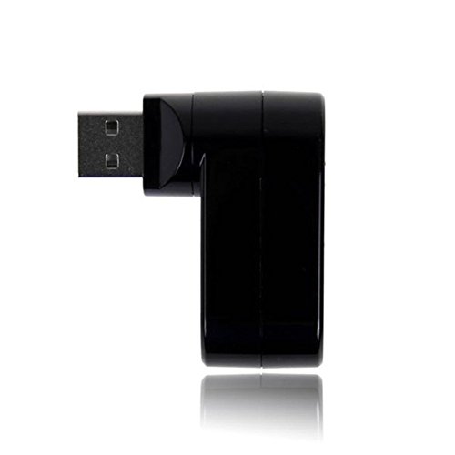 Hipipooo 90°/180° Drehender Mini 3 Port USB 2.0 Hub Externer Splitter Expand Adapter Für PS3, Xbox, Wii, PC, MAC, Laptop, NoteBook, Mac Buch, NetBook, Tablet, Tab, unterstützt Windows Vista / 7 / Mac(Schwarz) - 2